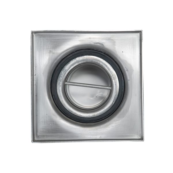 Sifon inox, 150x150 mm, cu gratar lader, iesire verticala - Iperinox
