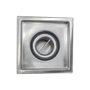 Sifon inox, 200x200 mm, cu gratar lader, iesire verticala - Iperinox