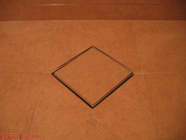 Sifon pardoseala Premium, Faiantabil, din inox, dimensiune 10x10 cm - Iperinox
