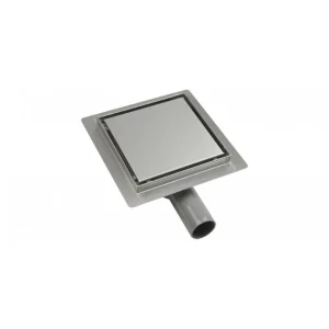 Sifon pardoseala cu gratar Plat, din inox, dimensiune 15x15 cm - Iperinox