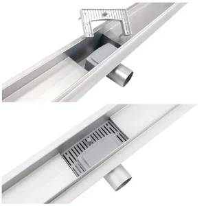 Rigola dus cu gratar Plat, din inox, lungime 80 cm - Iperinox
