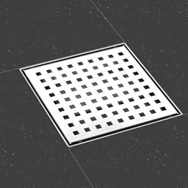 Sifon pardoseala cu gratar Square, din inox, dimensiune 15x15 cm - Iperinox