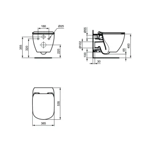 Vas WC suspendat Tesi Aquablade cu fixare ascunsa Ideal Standard - Iperinox