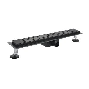 Rigola dus negru mat cu gratar Stripes, din inox, lungime 40 cm - Iperinox